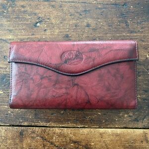 Vintage Buxton Snap Burgundy Soft Leather Wallet Credit Card CheckBook NWOT